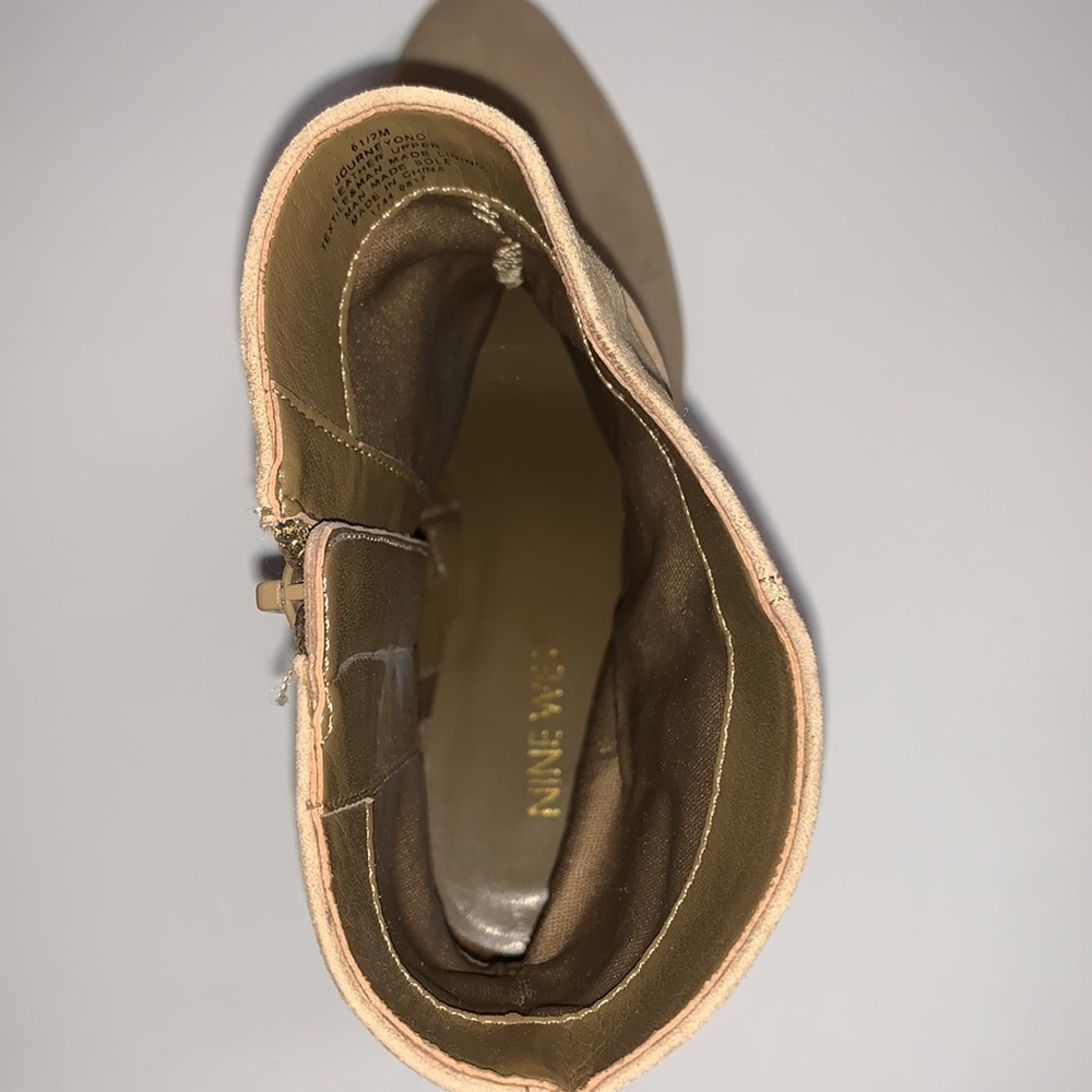 Women’s NINE WEST Green Suede Boots - Picture 5 of 9